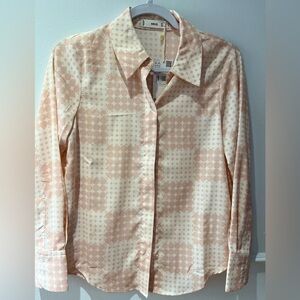 Mango button down long sleeve blouse